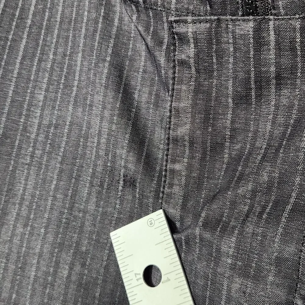 North Face Instigator Jacket Mens Large Gray Pinstripe Hooded Full Zip Insulated